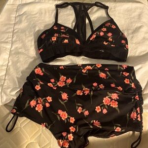 Cute pink flower bikini